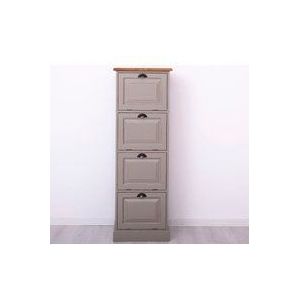 Aktenschrank mit Kippfächern im Landhausstil braungrau