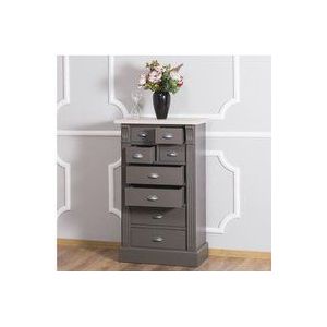 Dunkelbraune Kommode mit Eichenplatte Vintage