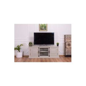 Graues TV-Sideboard im Landhausstil