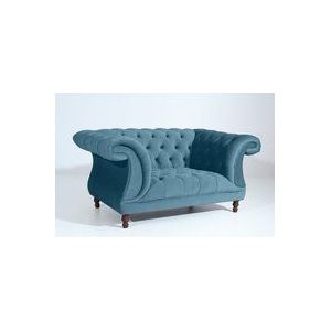 Vintage Sessel Isabelle Samtvelours petrol