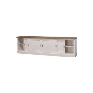 Langes Sideboard mit Schiebetüren in Landhausoptik - Eichenplatte lackiert