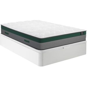 Bedset 160 x 200 cm - witte bedbodem met opbergruimte + matras met pocketveren - PRESTIGE van YSMÉE PLAY