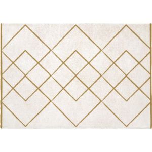 Berbers shaggy tapijt - 200 x 290 cm - Wit en goudkleurig - PRYSMI