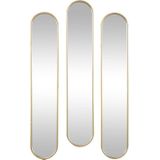 Set van 3 ovale spiegels van metaal - B23 x H120 cm - Goudkleurig - JAYLEN
