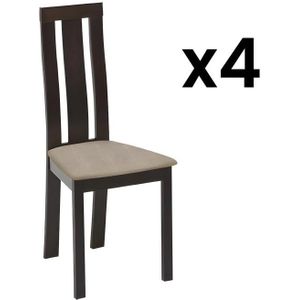Set van 4 stoelen DOMINGO - Massief beuken - Wengé