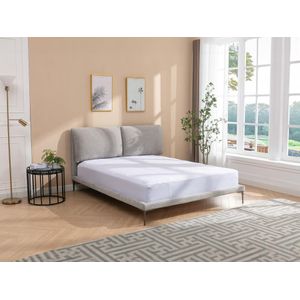 Bed 160 x 200 cm - Stof - Gechineerd grijs - RIMOTA van Maison Céphy