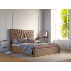 Bed met opbergruimte 180 x 200 cm - Stof - Taupegrijs + matras - RILIODA van Pascal Morabito