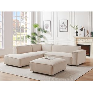 Pascal Morabito - BORORE - Hoekbank - Beige - Ribfluweel