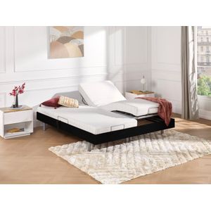 Elektrisch bed – bedbodem en matras – latex-instap CASSIOPEE III van DREAMEA - zwart - motoren OKIN - 2x80x200 cm