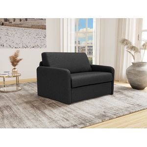 Express-slaapfauteuil van antracietgrijze stof - Bed met brede latten 70 cm - NADOA