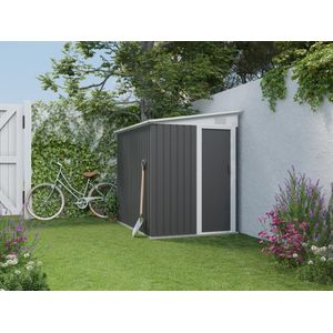 Antracietgrijs metalen tuinhuisje van gegalvaniseerd staal 3,15 m² - DAXTON