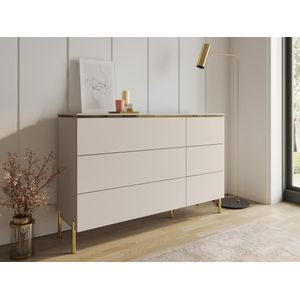 Ladekast met 6 lades - Beige en goud - VUKIA van Pascal Morabito