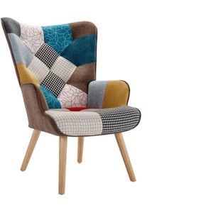 Fauteuil van stof met patchwork VATELY