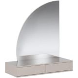 Vente-unique - JINEZA - Hangende Kaptafel - Beige - Spaanplaat - Met Spiegel en Ledverlichting
