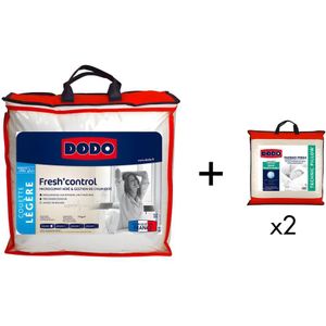 Pack DODO anti-transpirant dekbed 240x260cm + 2 hoofdkussens 60x60cm verkoelend effect FRESH CONTROL