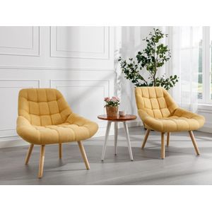 Fauteuil van mosterdgele stof LUOSTO