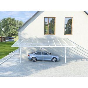 Aanleunende carport in aluminium 18,8 m² - Wit - ALVARO
