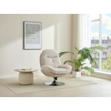 Draaifauteuil van beige stof met textuur ILMACA