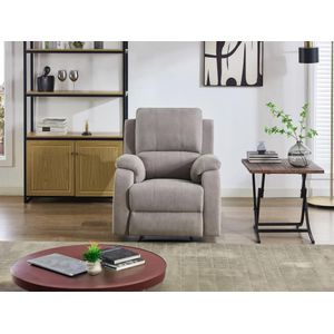 Relax-fauteuil in lichtgrijze microvezel BRODY