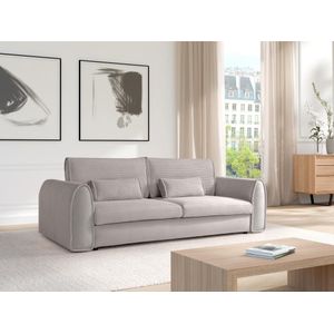 Express - RISTANO - Driezitsslaapbank - Lichtgrijs - Fluweel - 3 Plaatsen