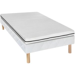 Set van bedbodem en matras – 90 x 190 cm – Schuimkern met afneembare hoes – 10 cm dik – NASUS van DREAMEA