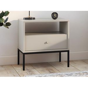 Set van 2 nachtkastjes - 1 lade en 1 nis - Beige - BOGDAN