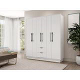FEOVA Kast met 6 Deuren en 2 Lades - Wit - L162 cm
