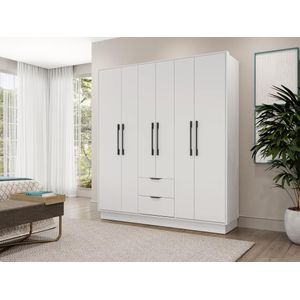 FEOVA Kast met 6 Deuren en 2 Lades - Wit - L162 cm