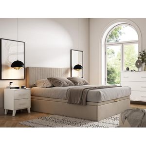 Bedbodem met opbergruimte 160 x 200 cm - Beige stof - CENOVAS van YSMÉE