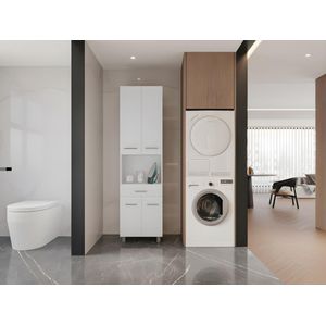 MINELA - Badkamerkast - Wit - Spaanplaat - 4 Deuren - 1 Lade