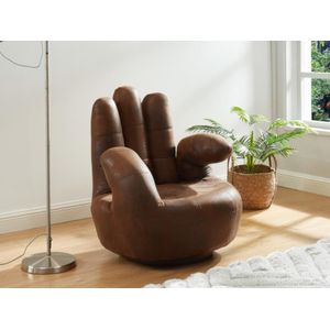 Fauteuil draaibaar CATCHY van microvezel met verouderd effect