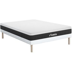 Set 140 x 190 cm gewatteerde bedbodem + matras met pocketveren en 7 zones, 22 cm dik - CELESTRIA van YSMÉE