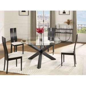 Eettafel CENTAURI - 4 personen - Hout en gehard glas