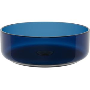 Ronde doorzichtige opbouwwastafel van hars - 40 cm - Blauw - SPAVO