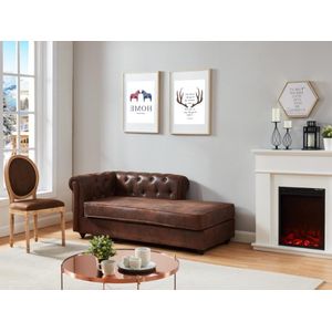 Vente-unique - SHIREL - Chaise Longue - Bruin - Microvezel