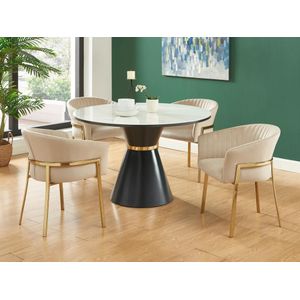 Set van 2 stoelen met armleuningen van velours en goudkleurig metaal - Beige - ZAOVA - van Pascal Morabito