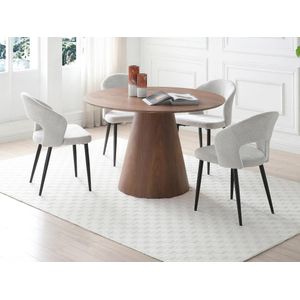 Vente-unique - ANTALIZA - Eettafel - Donker Natuurlijk - MDF - 4 Plaatsen
