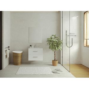 Hangend badkamermeubel met enkele wastafel - Wit - 60 cm - KAYLA