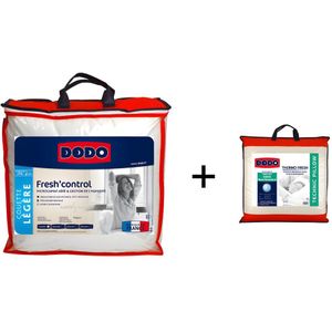 Pack DODO anti-transpirant dekbed 140x200cm + 1 hoofdkussens 60x60cm verkoelend effect
