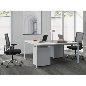 Professioneel bureau voor 2 personen - Wit - L140 cm - DOWNTOWN