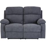 Vente-unique Tweezits relaxbank van stof TOLZANO - Antraciet L 146 cm x H 100 cm x D 96 cm
