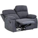 Vente-unique Tweezits relaxbank van stof TOLZANO - Antraciet L 146 cm x H 100 cm x D 96 cm