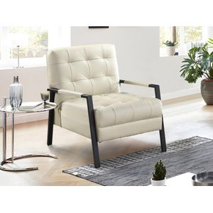 Fauteuil van beige leer MARADI