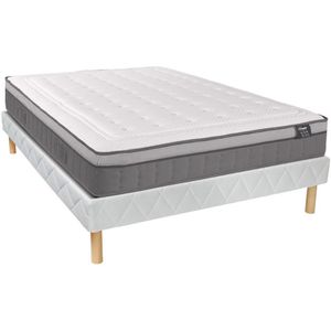Set bedbodem + matras met pocketveren met 7 zones en schuim met vormgeheugen ASGARD van YSMÉE dikte 30 cm - 140 x 190 cm