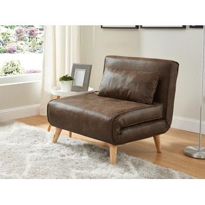Vente-unique - POSIO - Fauteuil - Bruin - Microvezel - Vintage-look