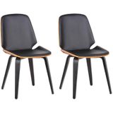 Set van 2 stoelen SANTAREM - Kunstleer - Noten of zwart