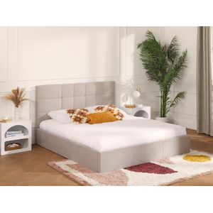 Bed met opbergruimte 180 x 200 cm - Stof - Beige + matras - ELIAVA van Pascal Morabito