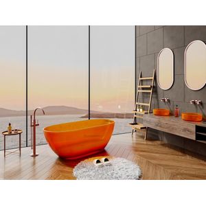 Doorzichtig losstaand bad - 292L - 160 x 72 x 56 cm - Oranje - Hars - SPAVO