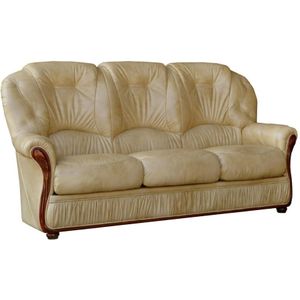 Driezitsbank DAPHNE van 100% buffelleer - Beige