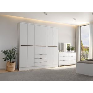 PEROLI - Kast - Wit - Spaanplaat - 6 Deuren en 3 Lades